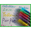 Children Stationery 6 Pack Blue, Green, Red, Yellow, Purple Liquid Glitter Marker